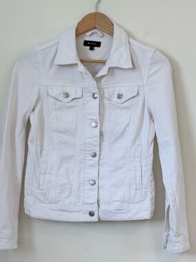 Coastal Minimalist White Denim Jacket
